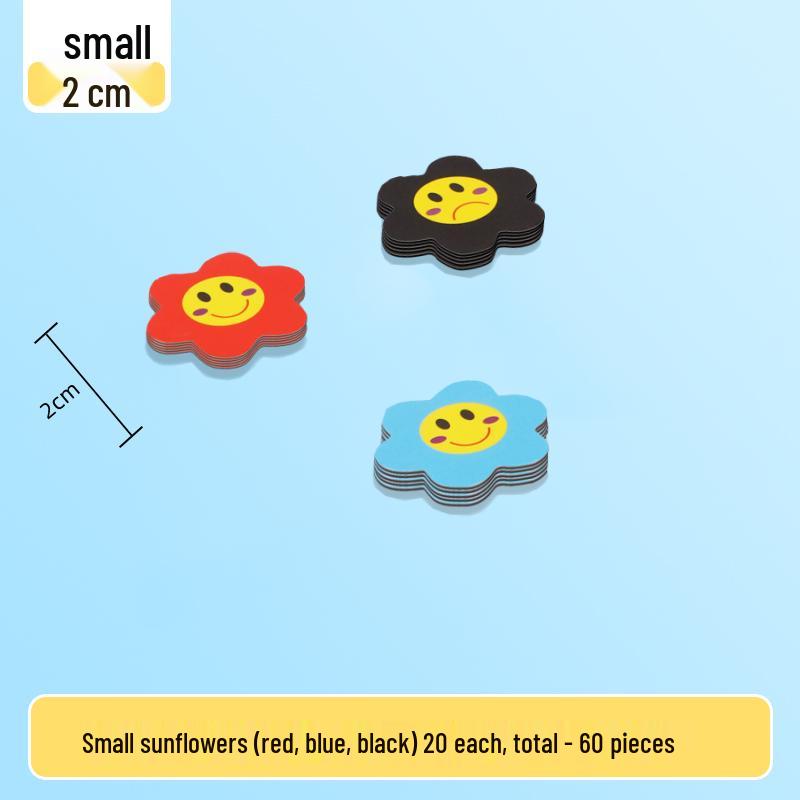 Magnetic Blackboard Stickers: Kids' Reward Magnets with Cartoon Stars, Flowers, and Smileys for Home & Classroom Whiteboards