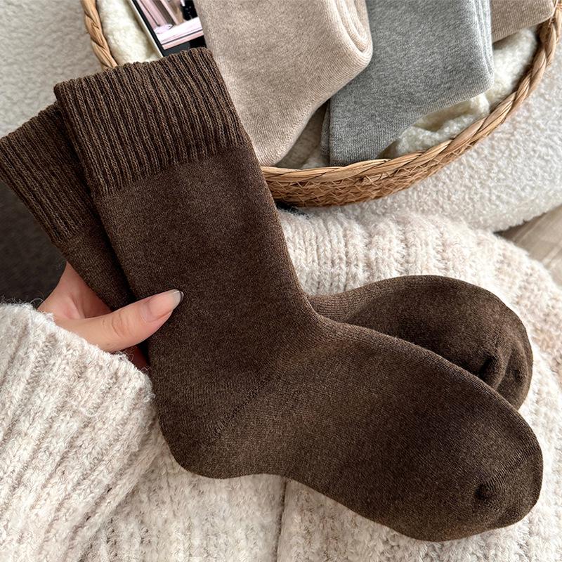 Chaussettes d'hiver chaudes épaissies pour femme - Polyvalentes, Anti-froid, Indispensables Automne/Hiver