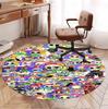 Dandy's World Pattern Round Rug, Indoor/Outdoor Mat, for Picnic, Gameroom, Bedroom, Office, Living Room, Home Decor Carpet, Birthday Gift
