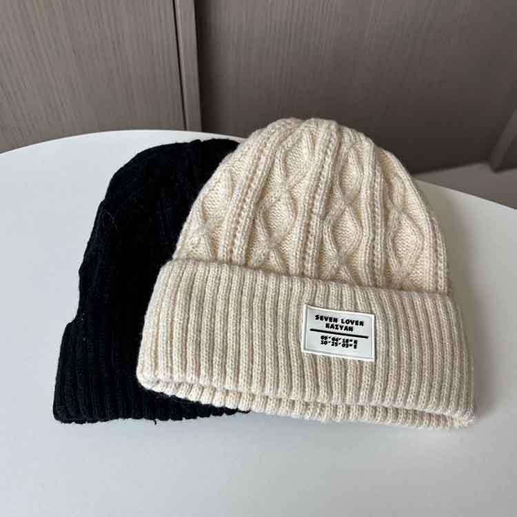 Winter Wool Hat Women's Fleece Thickened Warm Knitted Hat Big Head Circumference Ear Protection Hat Cold Hat
