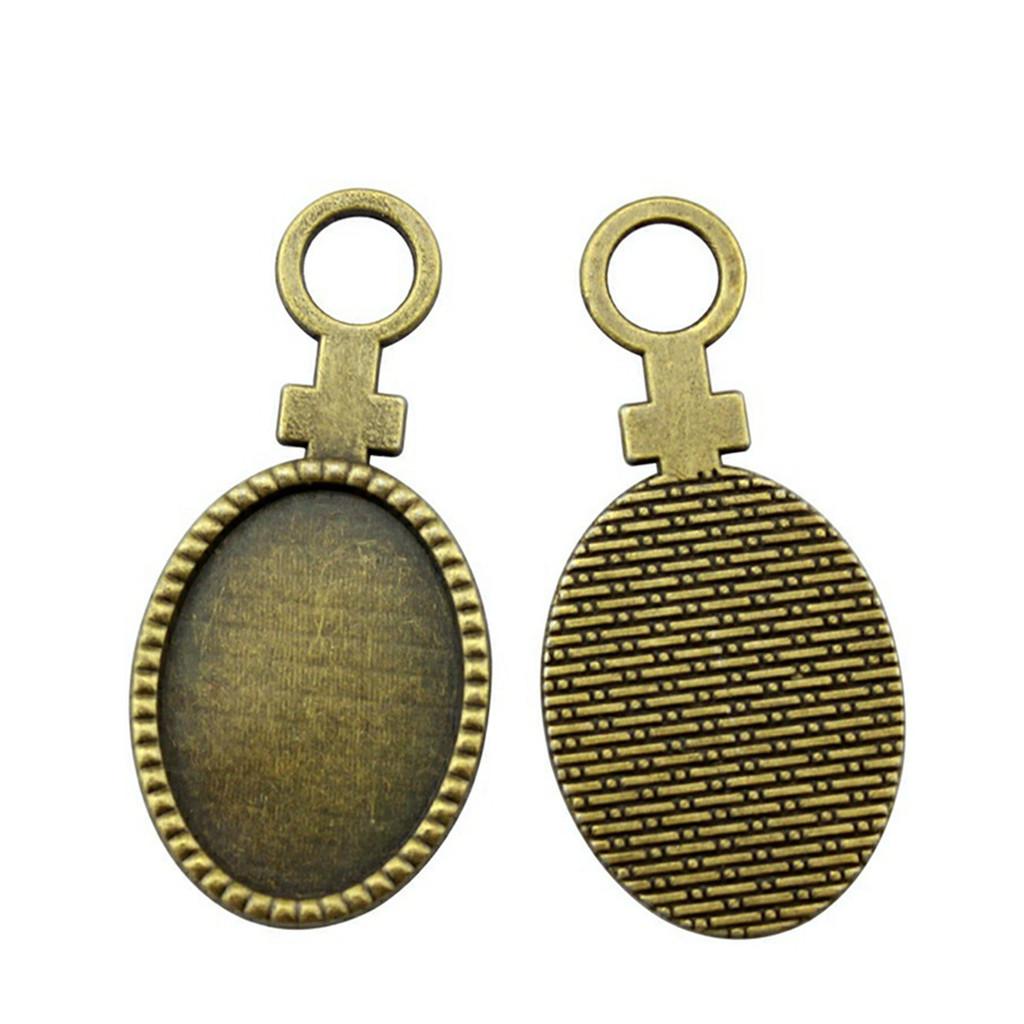 Accessories Parts Fit 18x25mm Oval Glass Cabochon Base Tray Bezel Wedding Jewelry Findings QA039