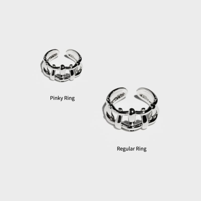 BONAFIDE JEWELRY Multi Hash Tag Open Ring (Silver)