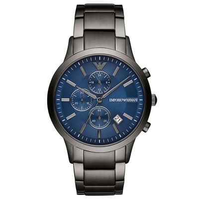 Pánské hodinky AR11215 s modrým ciferníkem a kovovým řemínkem s chronografem
