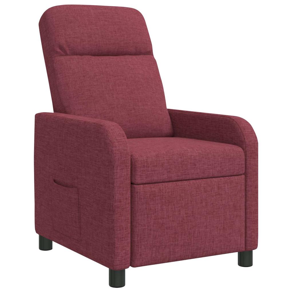 Recliner Chair Wine Red Fabric