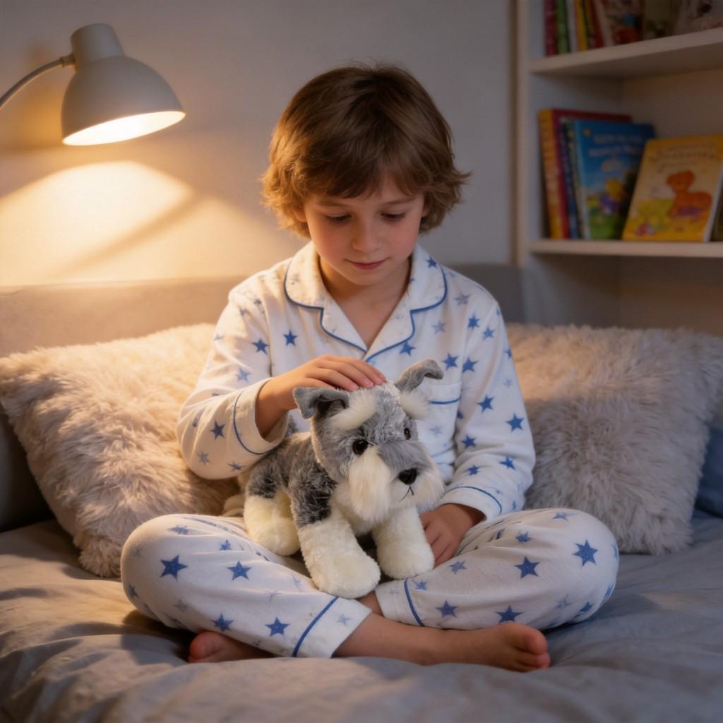 Plüsch-Schnauzer Hundespielzeug für Kinder Weiches Tier Kuscheltier Geschenk