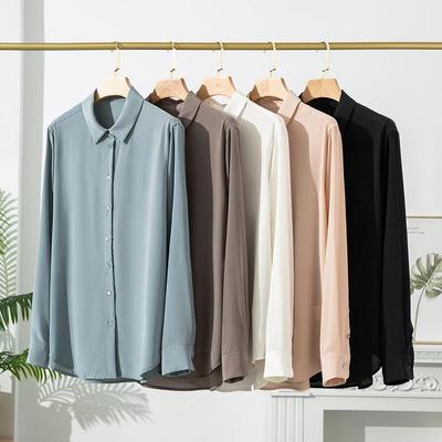 Damen Weißer Maulbeerseide Quadratischer Ausschnitt Langarm Strickjacke Hemd - Frühling & Herbst 2025 Kollektion