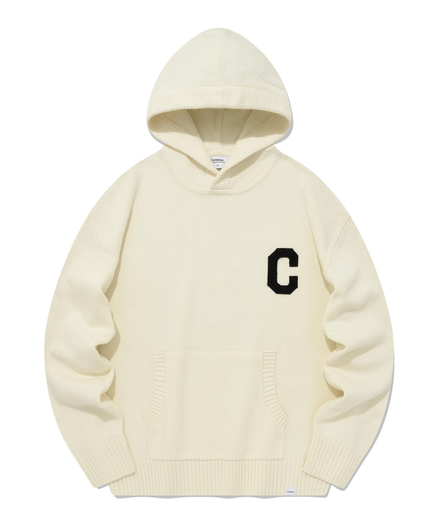 Covernat C Logo Lambswool Hoodie Knit Ivory Ivory/M