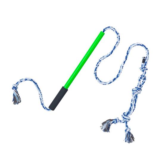 1 Set Dog Stick Rod Bite Toy Extendable Grip Dogs Resistant Comfortable IQ Training Braided Cotton Rope Dog Interactive