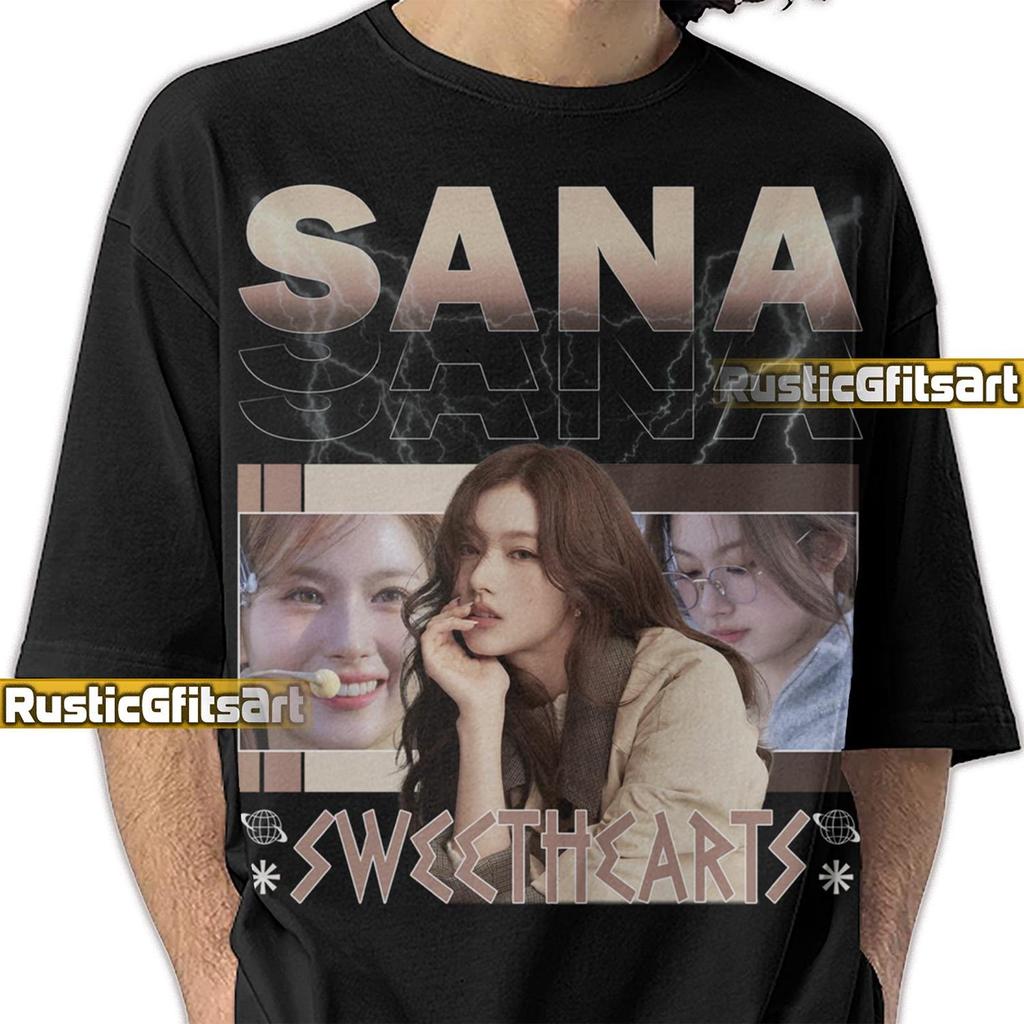 SANA TWICE SHIRT, Sana Custom T-Shirt, Sana Minatozaki Vintage Retro 80s Funny Fan Merch, Sana Concert Bootleg Rap Tees, Twice Kpop Girlband