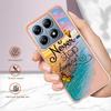 For Xiaomi 14T Pro Case with IMD Marble Flower Pattern TPU Mobile Back Cover