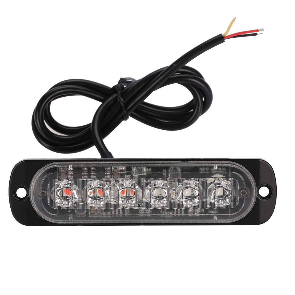 Výstražné světlo do auta, 4 ks 12-24V Auto 6 LED Blikající Stroboskopické Nouzové Výstražné Světlo Mřížka Blikající Světelná Lišta (Modrá červená)