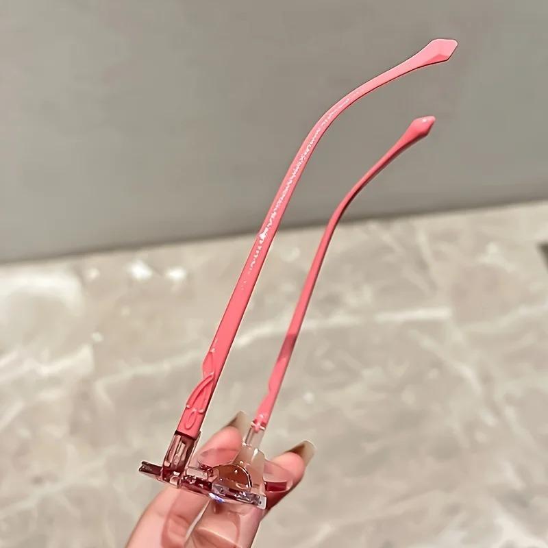 Luxury Rimless Reading Glasses for Women - Diamond Cutting Style, Presbyopic Lens, Square Frame, Lightweight & Stylish Design