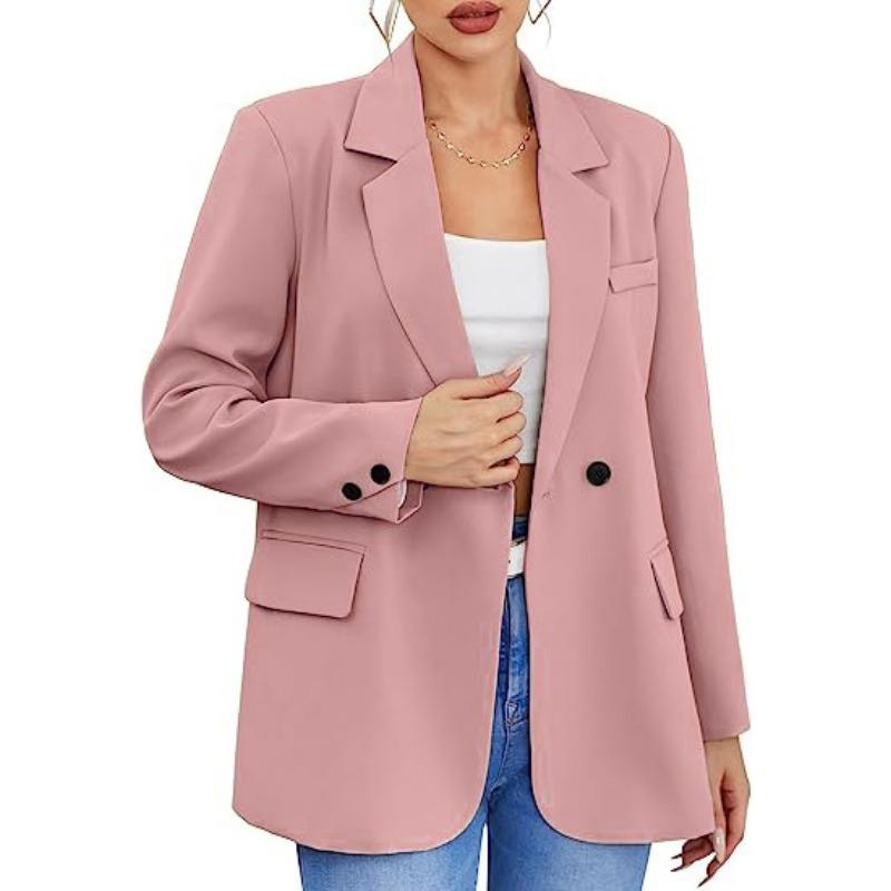 Women Long Sleeve Turn Down Collar Slim Fit Office Commute Solid Blazer