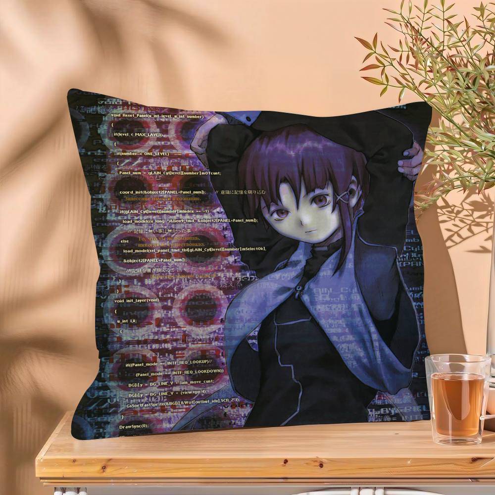 serial experiments lain Pillow Gift Home Office Decoration Bedroom Sofa Car Cushion Cover case 45x45
