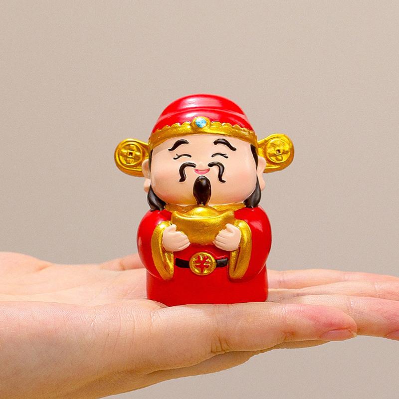 Cute God Of Wealth Ornaments Chinese Style Immortals Shentai Home Entry Workstations Office Desktops Emotional Stability Decor.