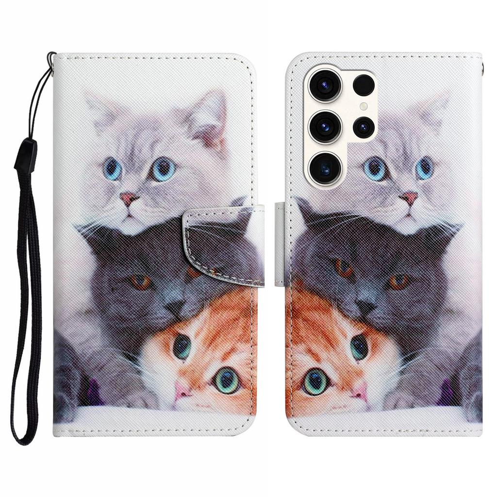 For Samsung Galaxy S25 Ultra Case Pattern Printing Protective Leather Folio Phone Cover