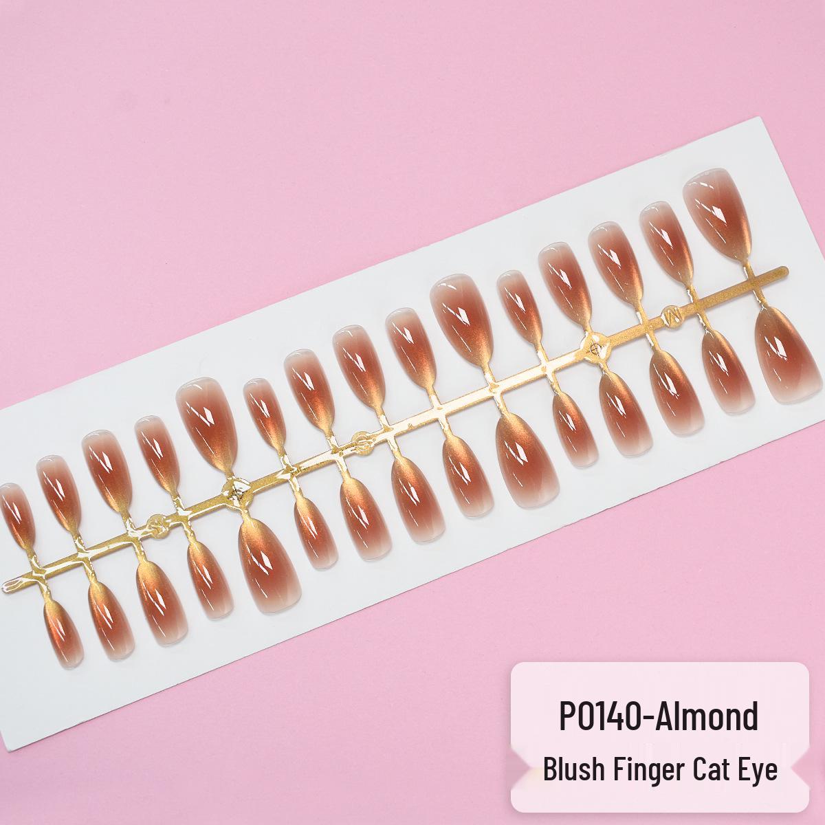 

Градиентные ногти «кошачий глаз» - Набор из 30 минималистичных накладных ногтей DIY с румянцем на кончиках