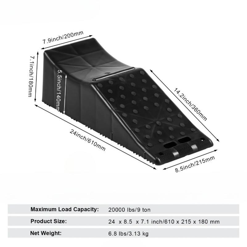 Low Profile Car Service Ramps, 10 Ton 5.5" Lift Heavy Duty Plastic Tire Ramp for Garage Vehicle Repair and Safe Lifting