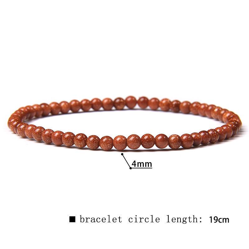 4mm Natural Agate Mini Energy Bracelet Women's Glossy Beads Semi-Precious Pulsera Jewellery Bracelet Bracelet