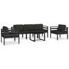 Single Sofa with Cushions Aluminum Anthracite