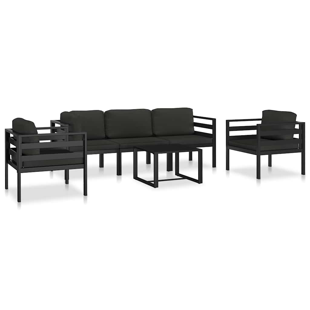 Single Sofa with Cushions Aluminum Anthracite