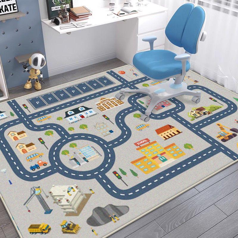 Modern Cute Cartoon Carpet Children's Room Decor Rug Fluffy Easy Cleaning Non-slip Mat for Kids Big Size Living Room Carpets