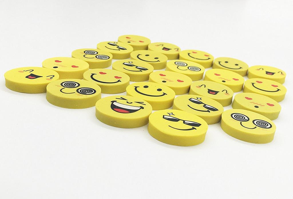 KOOTIPS Emoji and popular emojis make a great classroom prize or party gift for Erasers, 24-Piece Set. Eco-friendly kids.