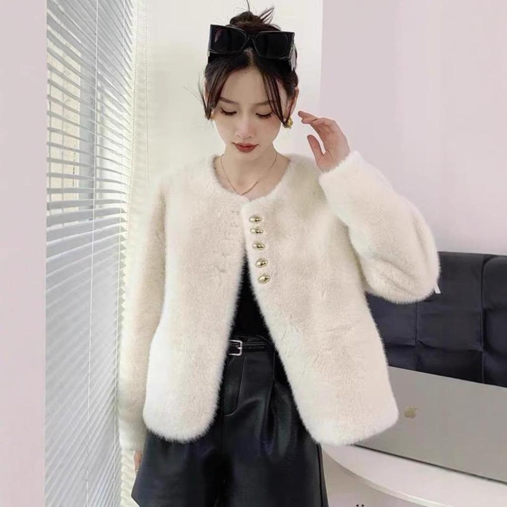 2024 Damen High-End Faux Nerzmantel - Herbst/Winter Locker geschnitten