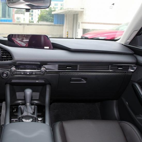 Carbon Fiber Front Passenger Side Panel Decorative Cover For Mazda 3 Axela 20-24