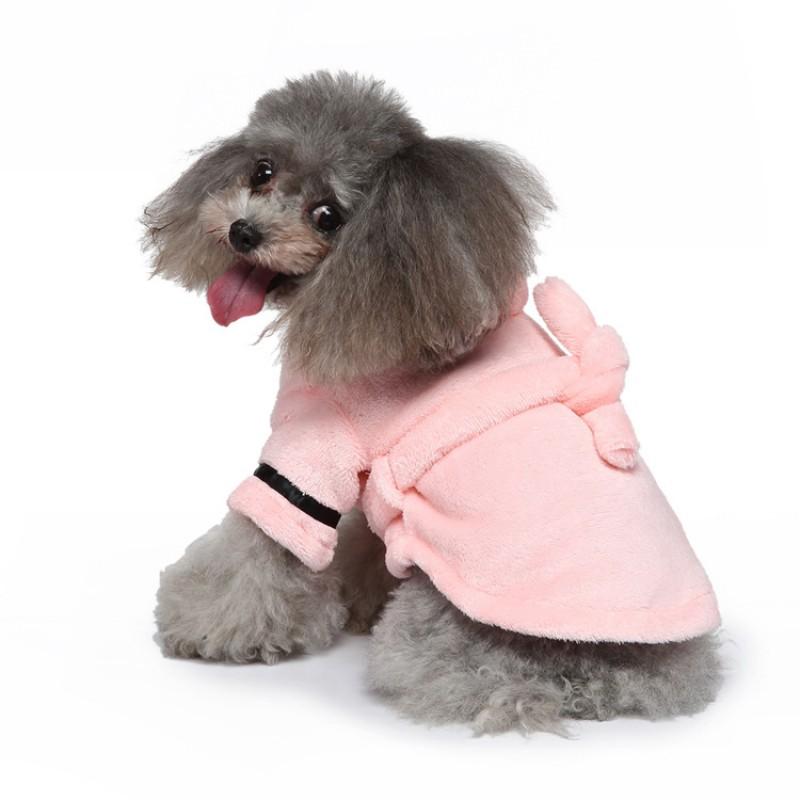 Pet Hooded Robe Sleepwear Dogs Cats Winter Warm Cozy Costume In S M L XL