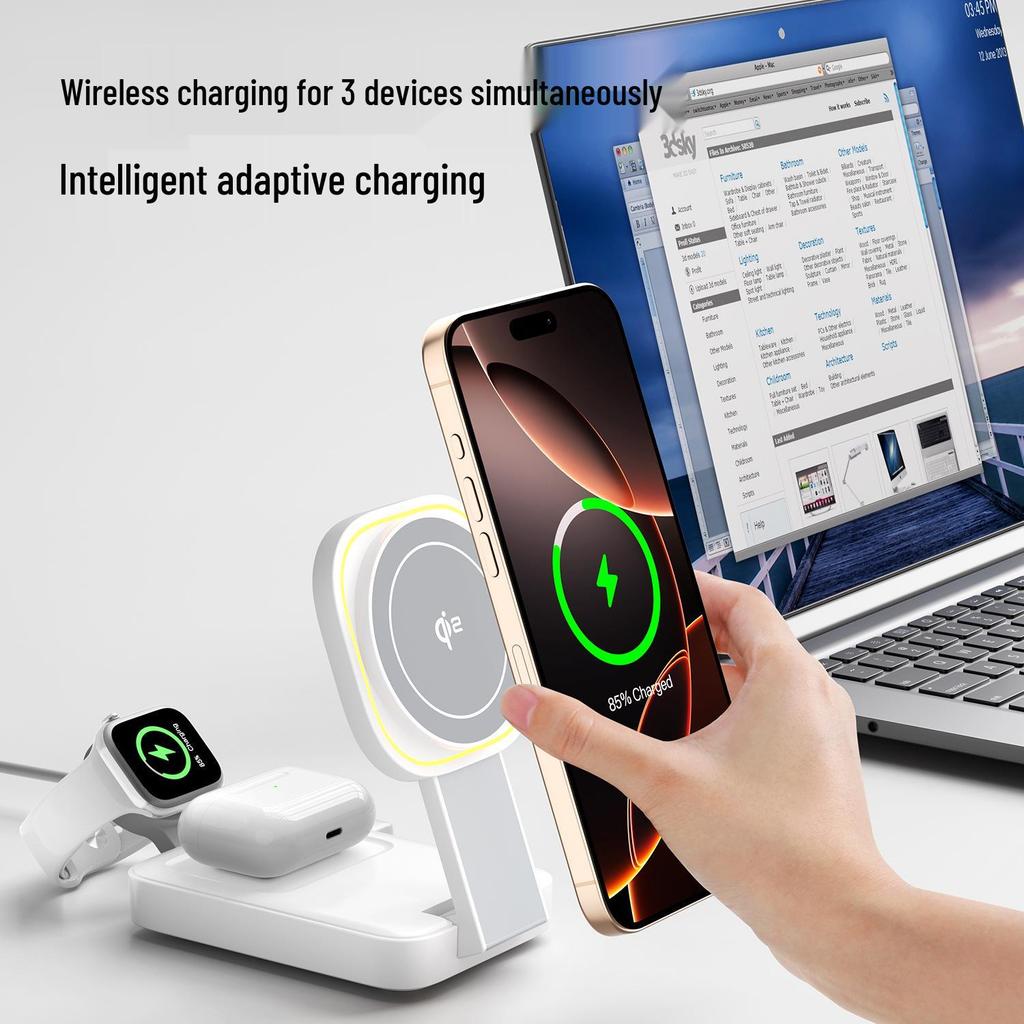 Heavyweight 3-in-1 Qi2 MagSafe Wireless Charger for Apple Phones