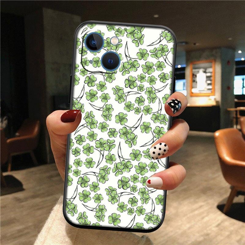 IK39 Green Lucky Clover Shell Phone Case for Samsung Galaxy Note 10 20 S23 S24 S25 Ultra FE Plus Edge Lite A02S A35 A07 A17