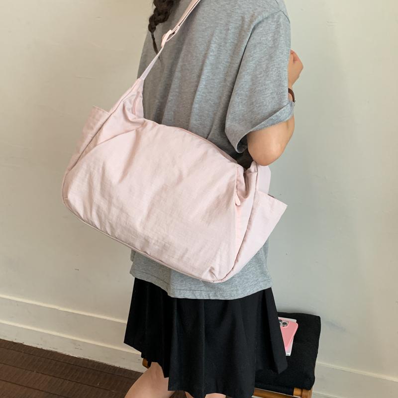 Nylon Shoulder Bag Women's Solid Color Large Capacity Crossbody Bag