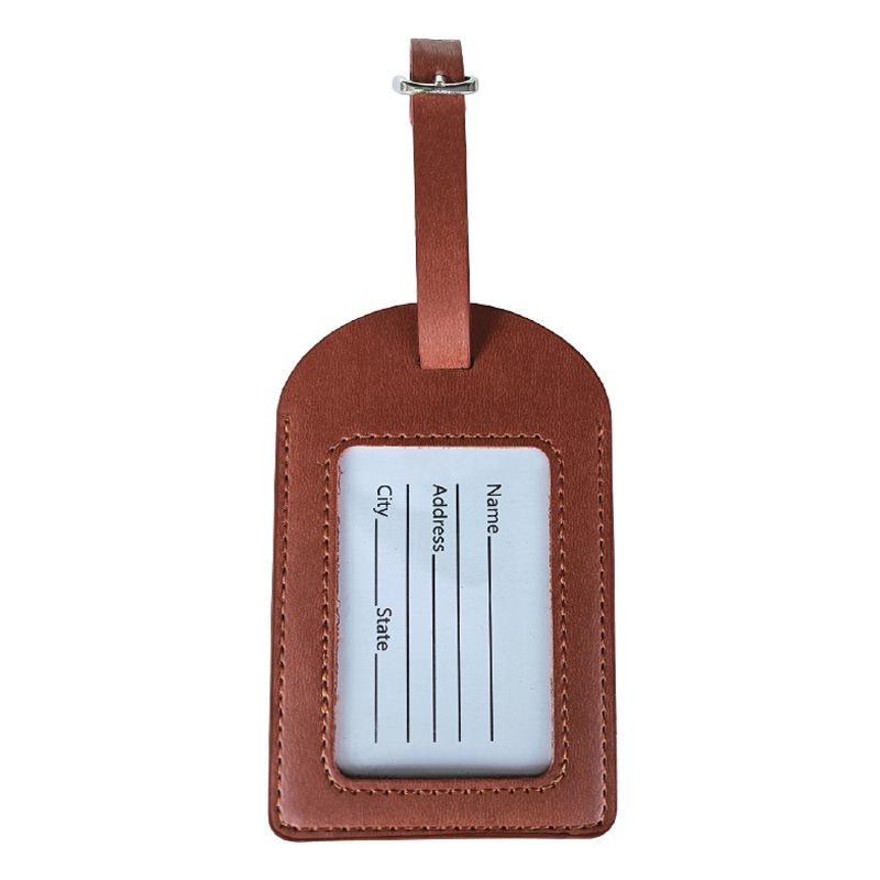Metal Buckle Boarding Pass and PU Leather Luggage Tag with Hot Stamped Paper Card
