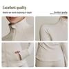 Women's Slim-Fit Stand-Up Collar Yoga Jacket - Long Sleeve, High-Elastic, Zipper Cardigan for Outdoor and Fitness Activities