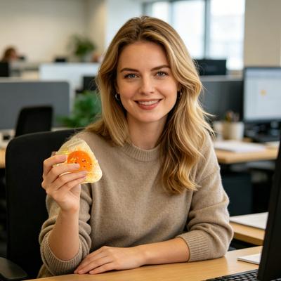 Egg Yolk Rice Ball Squeeze Toy Stress Relief Triangle Rice Ball Sensory Toy Soft Stretchy Decompression Simulated Food Fidget Toy