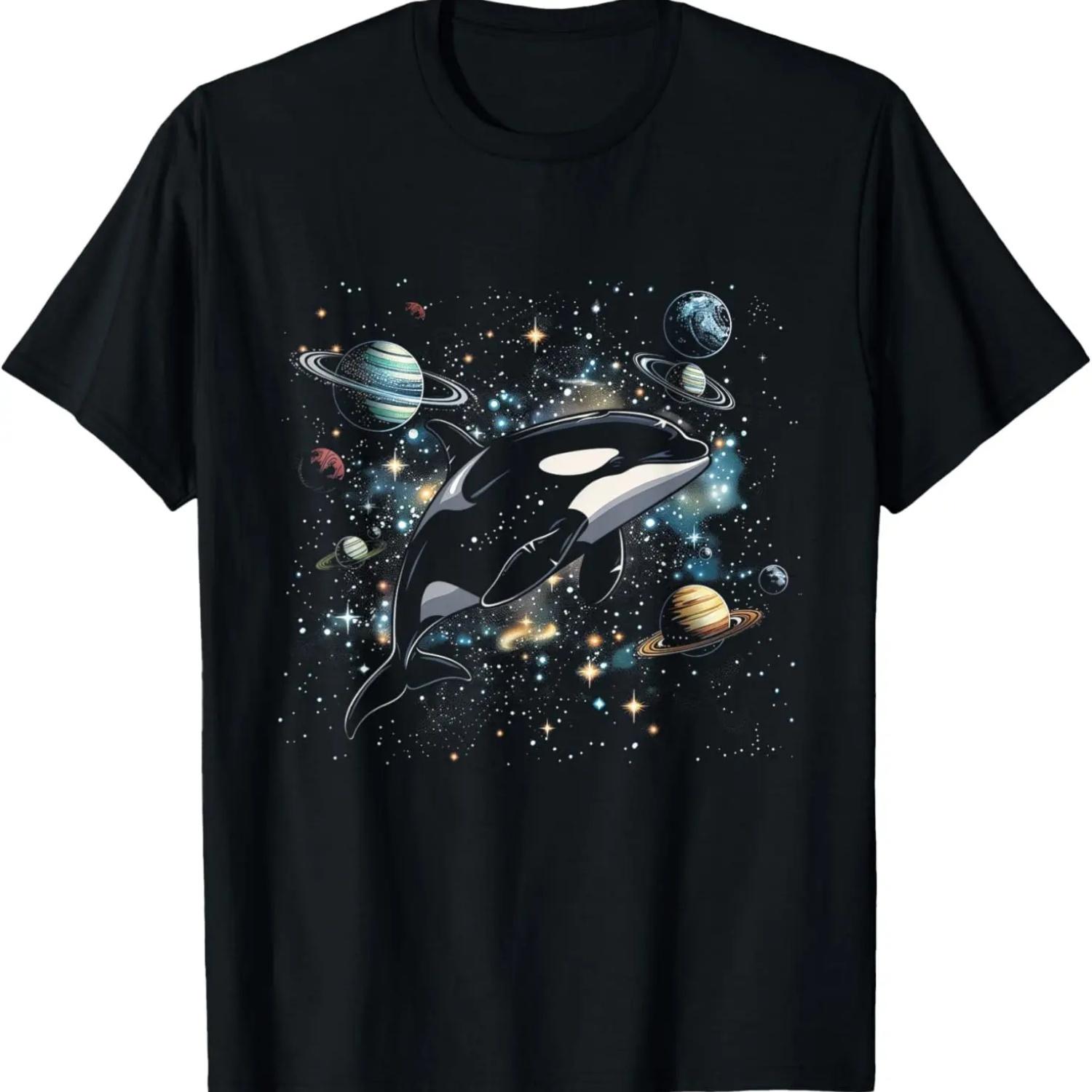 

Orca In Space Planets Stars Whale Lover T-Shirt(1) S чёрный
