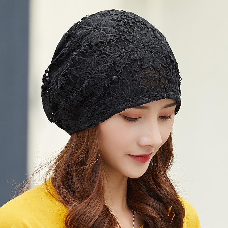 Women's Summer Lace Slouchy Hat - Breathable, Stylish, Thin White Hair Cover