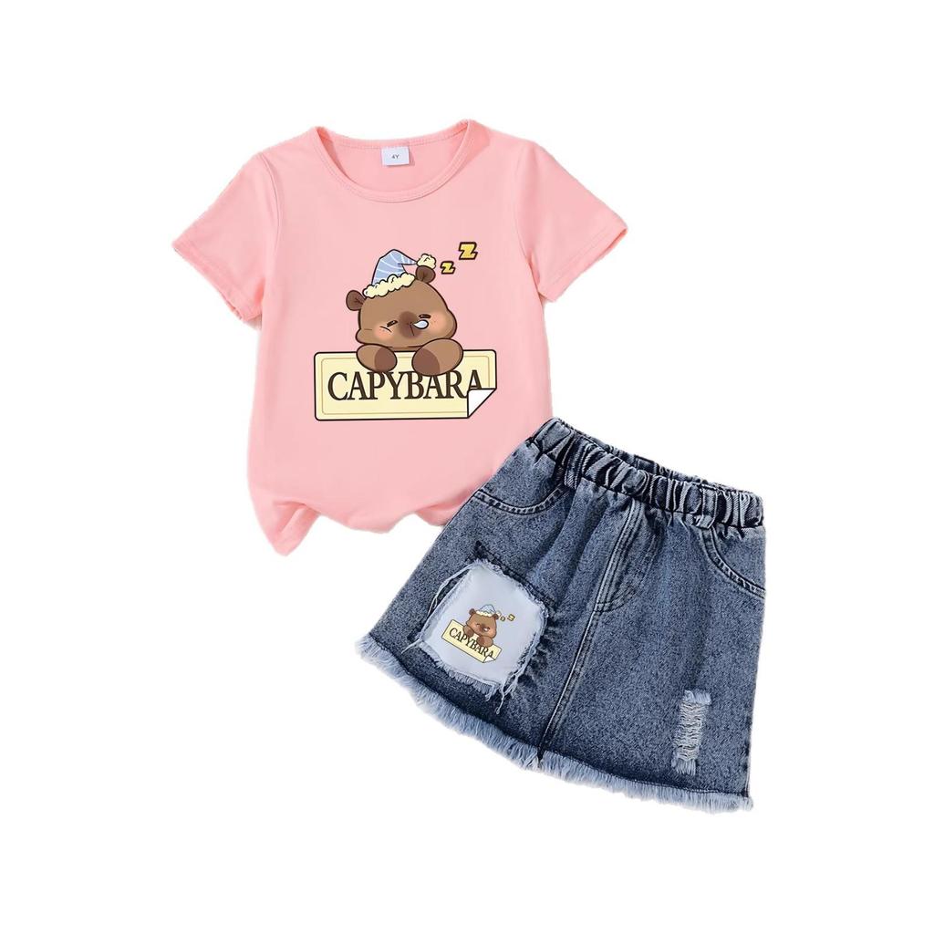Set di gonne casual in denim alla moda per bambine