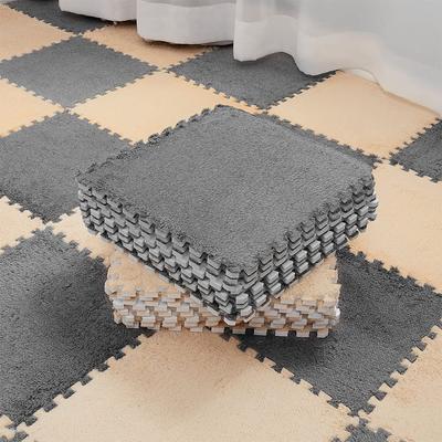 10PCS Plush Puzzle Splicing Carpets Tapetes Grossos Telhas Intertravadas Quadrado Tapete Dividido Junta Macia Escalada Tapetes