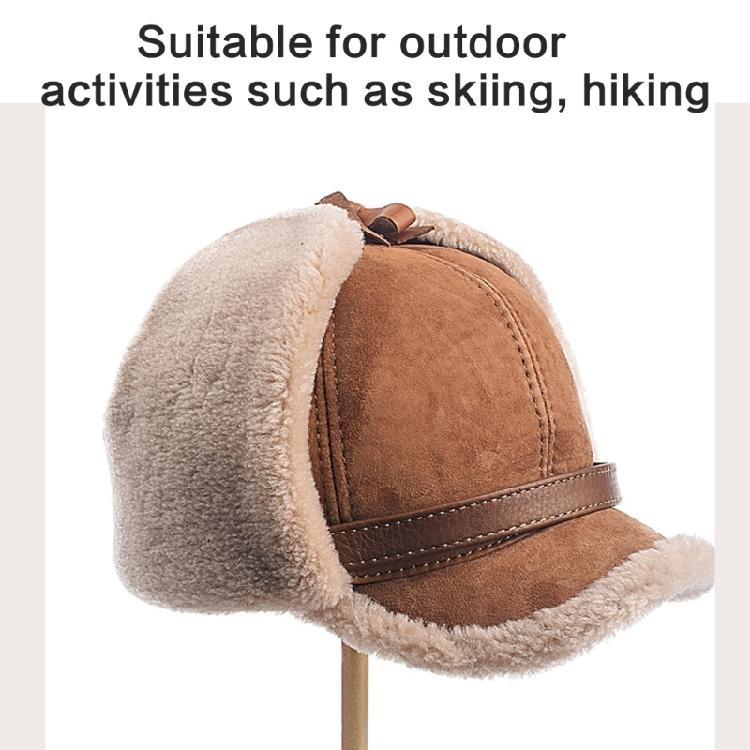 Men Women Sheepskin Wool Hat Cold Weather Hiking Hat Warm Cycling Skiing Hat