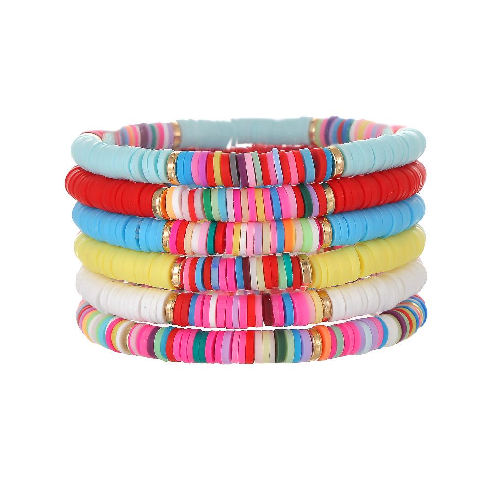 Taylor Swift Fan Colorful Soft Clay Bracelet Set - Handmade English Name Jewelry for Women