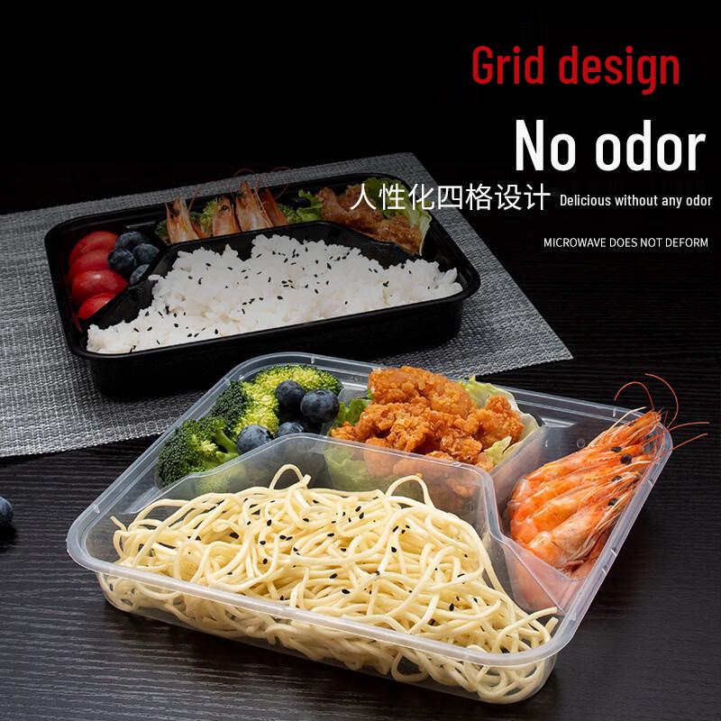 Disposable 4-Compartment Takeaway Lunch Boxes