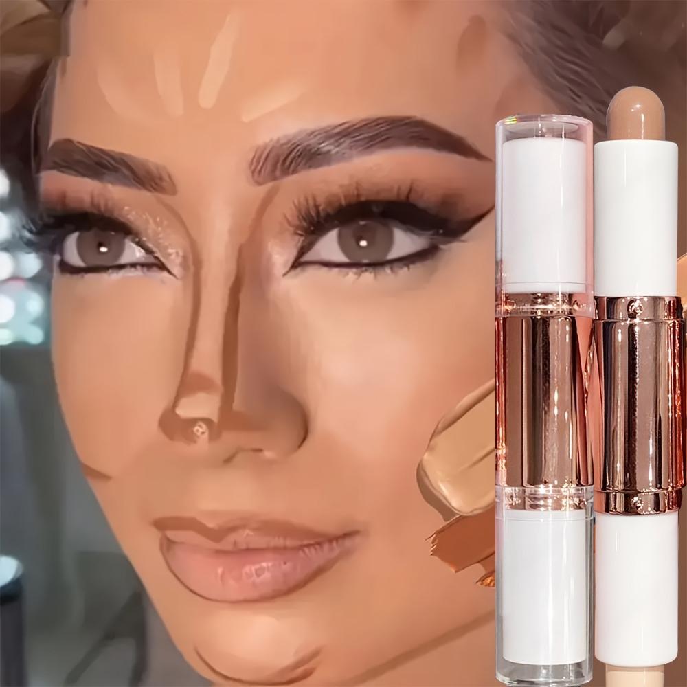 Stick contour à double extrémité pour le contour du nez, l'ombrage, la mise en valeur et l'amélioration du maquillage