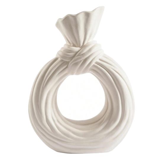 Resin Hollow Ring Vase, Small Knot Shaped Bud Vase for Pampas, Dried Flowers, Nordic Modern Decorative Vase for Tabletop, Entryway, Mantel, Wedding