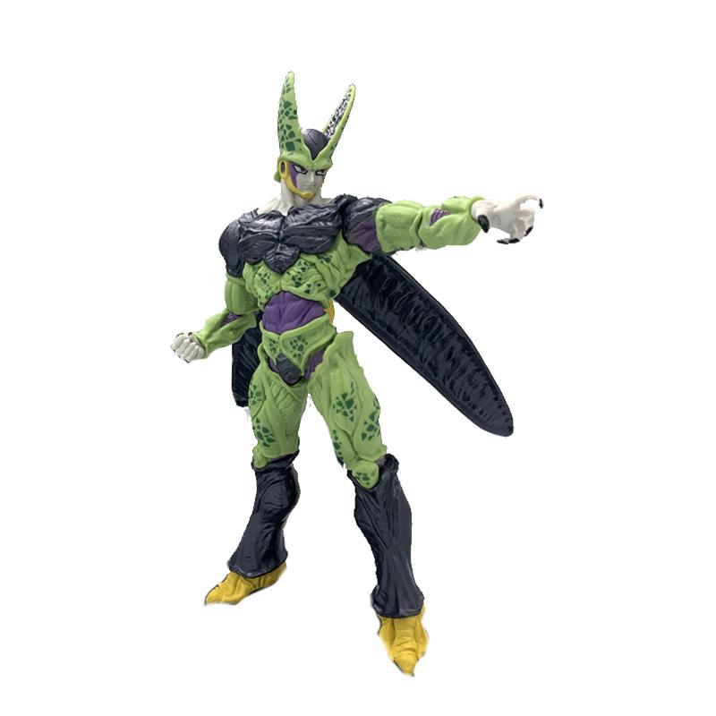 FigureCrazy Cell Figure Ultimate Shape Dragon Ball Z Goku Battle Soldiers Cell DBZ Figure Brush PVC Action Figure Collect Toy