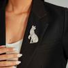 Metal Textured Puppy Brooch Retro Old Personalized Pin Accessories