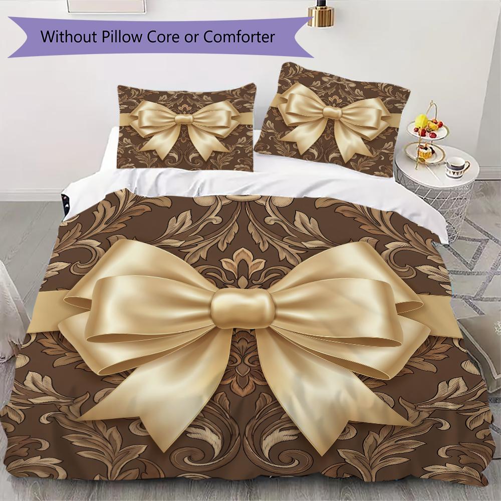 Baroque Gold Icon Pattern Bedding Uilt Set Uilt Cover Pillowcase Home Decoration Birthday Gift (1 * Duvet Cover + 2 * Pillowcase Without Core)