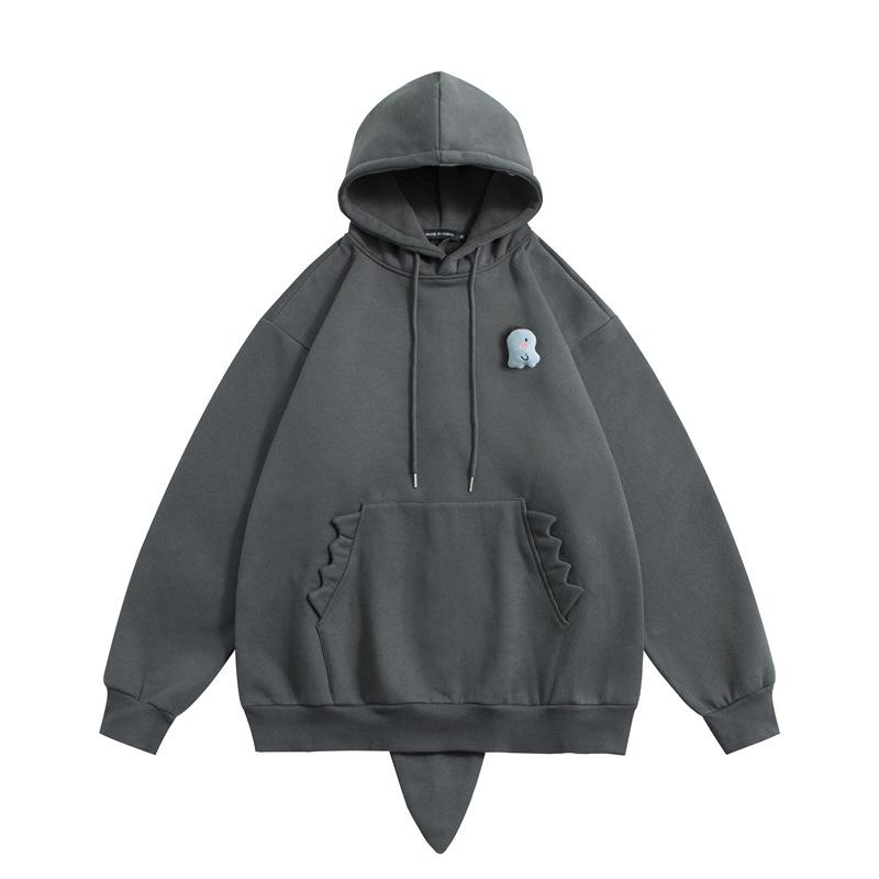 

Унисекс-свитер с капюшоном HeyHenry Dinosaur - шикарный осенний плюшевый дизайн Extra Large темно-серого