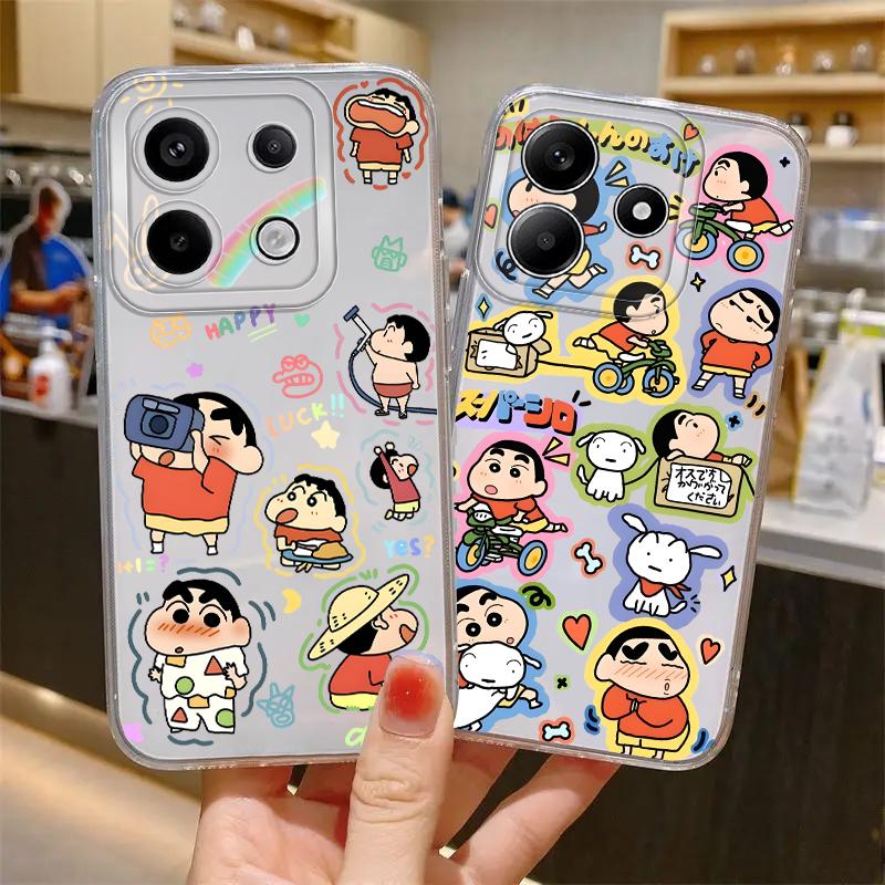 Colorful Crayon Shin Chan Soft Phone Cover Case for Xiaomi Redmi Note 14 Pro Plus Note 13 9 10 10S 12 14C 11 11S 13C A4 12S